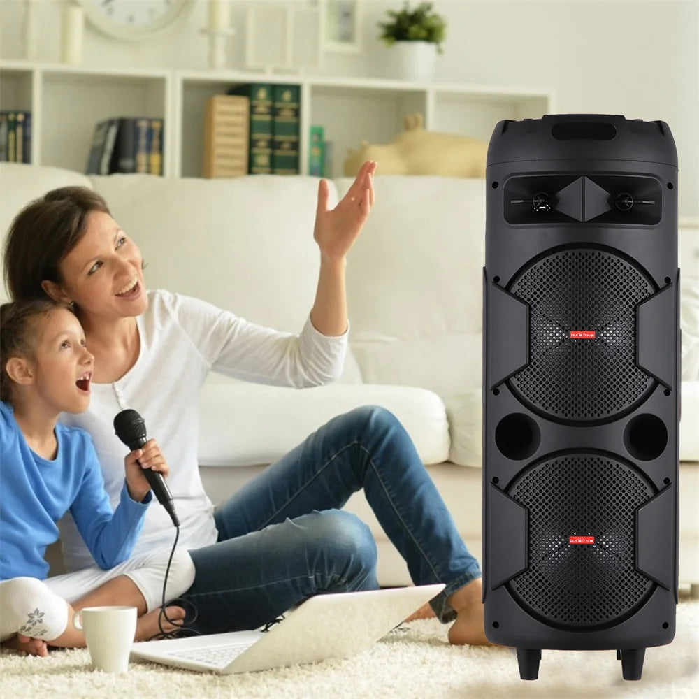 6000W Portable Bluetooth Speaker Sub woofer Heavy Bass Sound System Party Dj Karaoke RGB Light Rechargeable Speaker