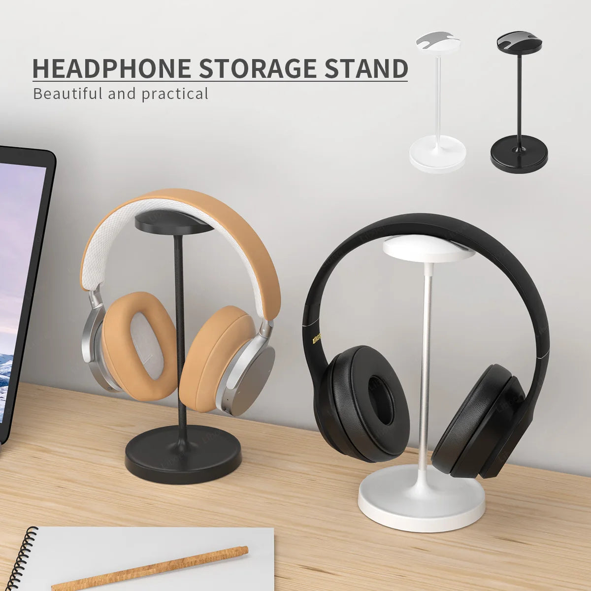 Universal Desktop Headphone Stand Aluminum Heavy Base Headset Rack Holder Support for Gaming Earphone