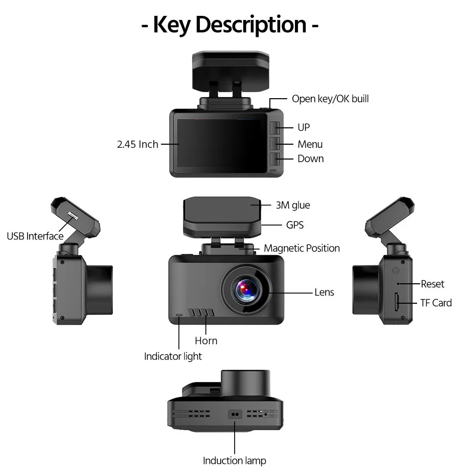 4K WIFI GPS Dash Cam Front And Rear dual Lens Wireless Dash Camera For Cars loop Recording Parking Monitor car accessories