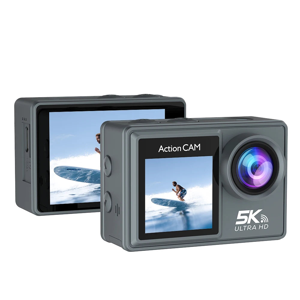 5K Action Camera 4K60FPS Dual IPS Touch LCD EIS WiFi 170° 30M Waterproof 5X Zoom Professional Sport Camera With Remote Control