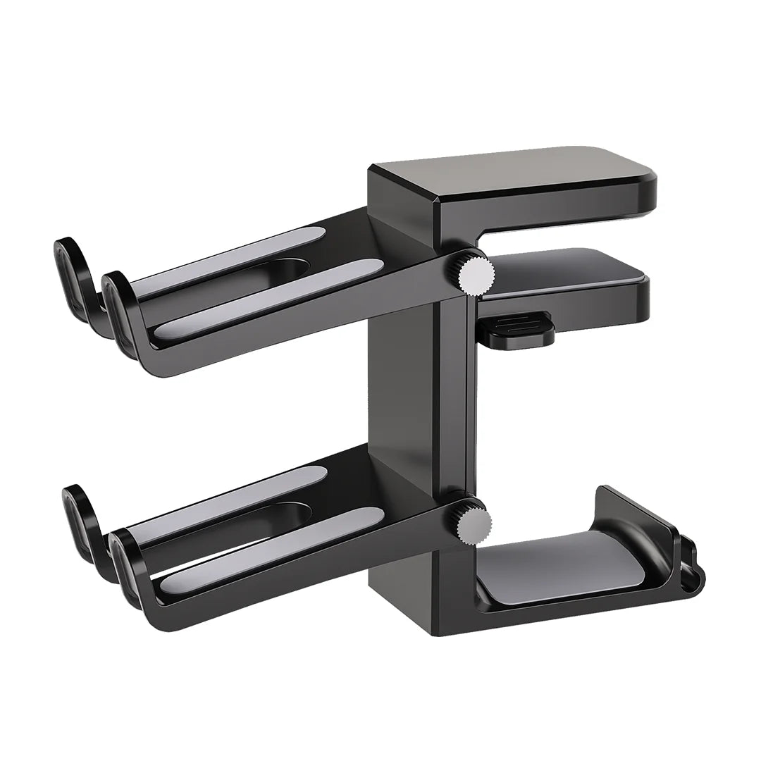 2 In 1 PC Gaming Headphone Stand Adjustable Save Space Rotation Desk-Sided Clamp Headset Support Earphone Holder