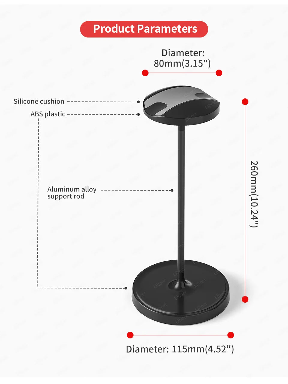 Universal Desktop Headphone Stand Aluminum Heavy Base Headset Rack Holder Support for Gaming Earphone