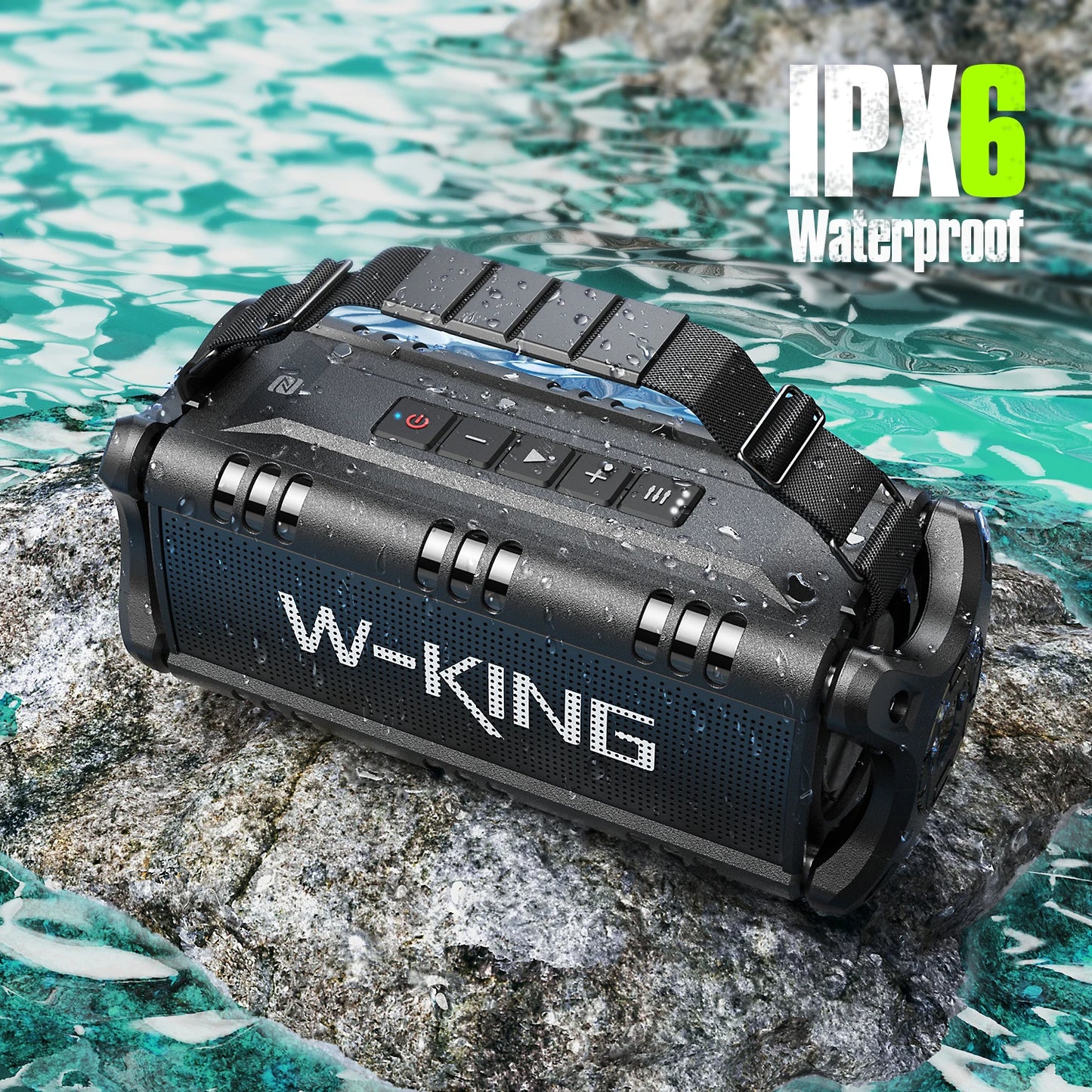 W-KING Bluetooth Speaker, 90W Peak 50W RMS IPX6 Waterproof Loud Speakers Bluetooth Wireless, Large Outdoor Portable Speaker