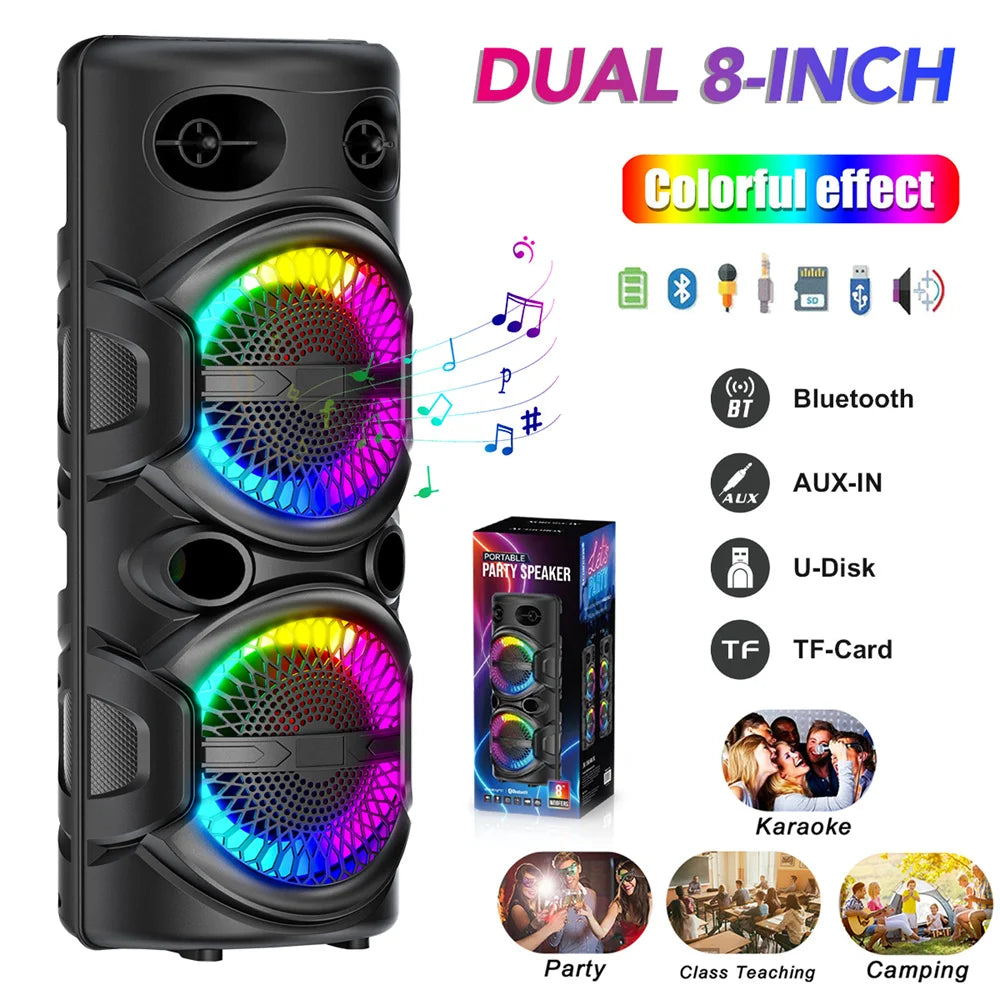 3000W Portable Bluetooth Speaker Sub woofer Heavy Bass Sound System Party Dj Karaoke Rechargeable Loud Speaker