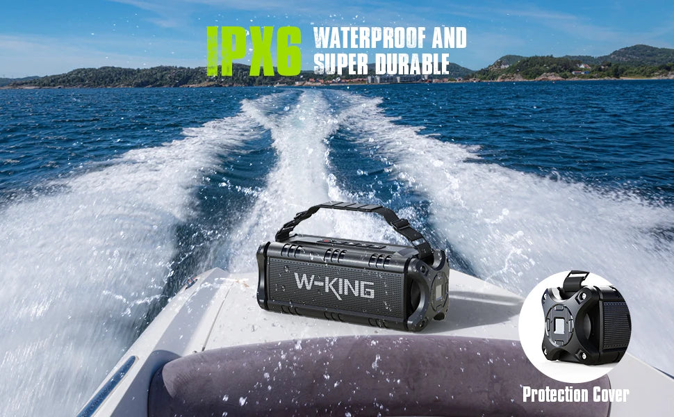 W-KING Bluetooth Speaker, 90W Peak 50W RMS IPX6 Waterproof Loud Speakers Bluetooth Wireless, Large Outdoor Portable Speaker