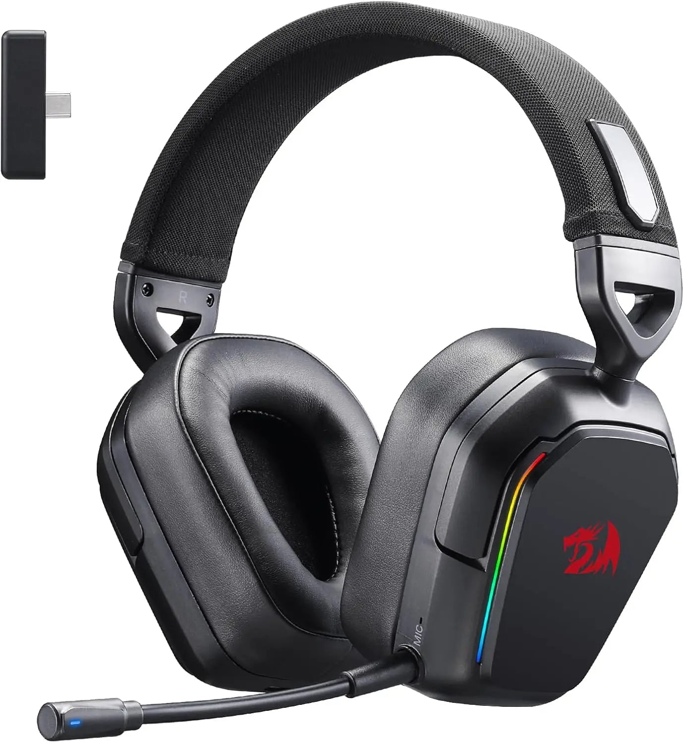 Redragon H868 3-Mode Wireless RGB Gaming Headset 7.1 Surround Sound 40 mm Drivers Noise-canceling Microphone Over-Ear Headphones