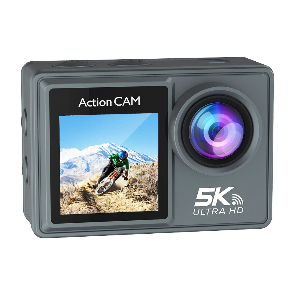 5K Action Camera 4K60FPS Dual IPS Touch LCD EIS WiFi 170° 30M Waterproof 5X Zoom Professional Sport Camera With Remote Control