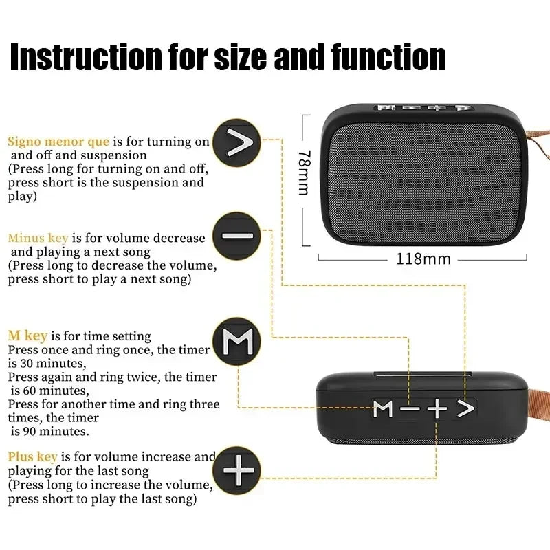 Portable Fabric Bluetooth Speaker, Wireless Connection, Outdoor Sports, Stereo Audio, Support Tf Card, Mobile Phone, Universal