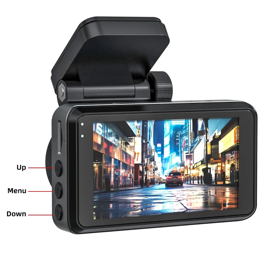 4K Ultra HD Dual Dash Cam 3.0'' IPS Screen WiFi Connection With App Control 170° Wide Angle Night Vision G-Sensor Parking Mode