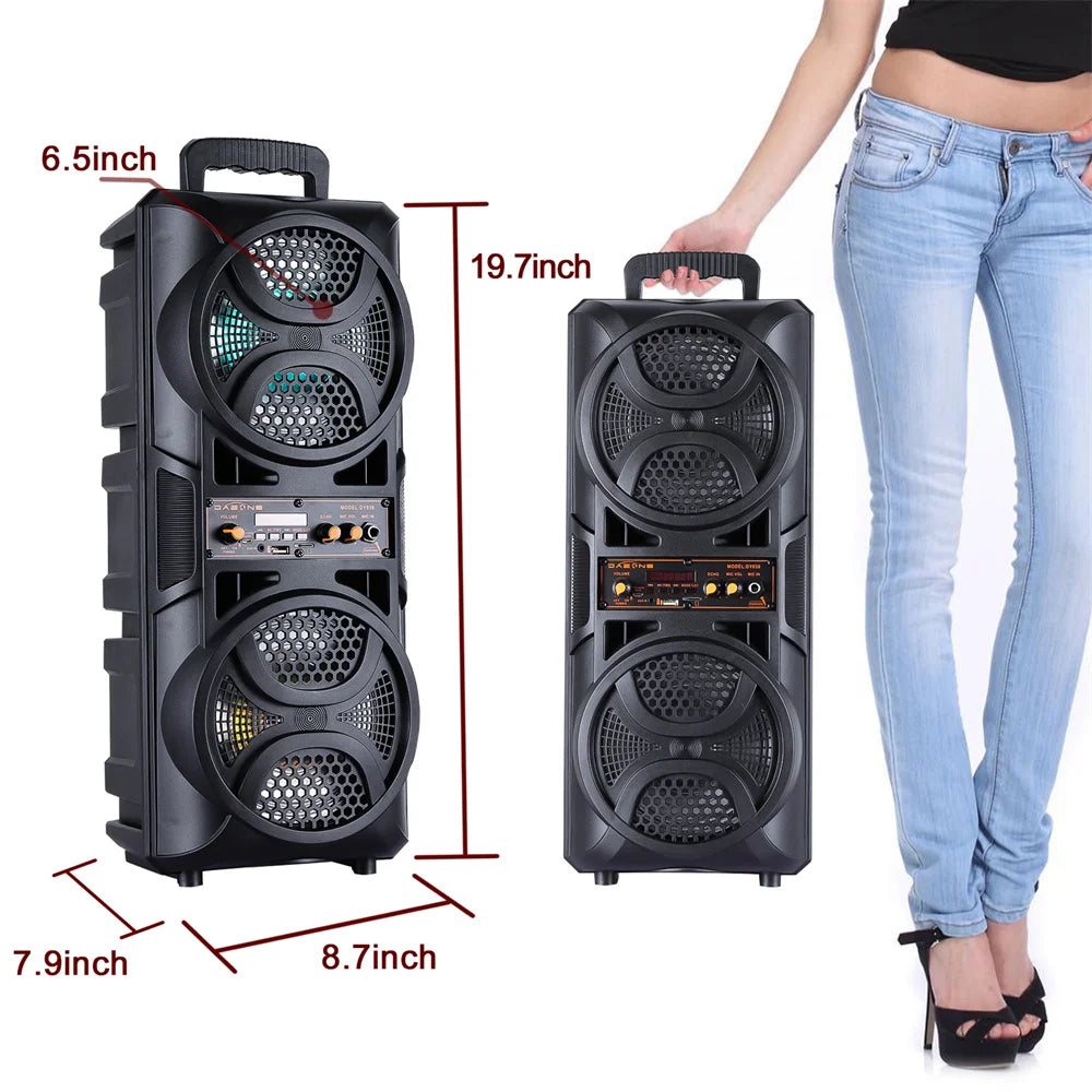 3000W Portable Bluetooth Speaker Sub woofer Heavy Bass Sound System Party Dj Karaoke Rechargeable Loud Speaker