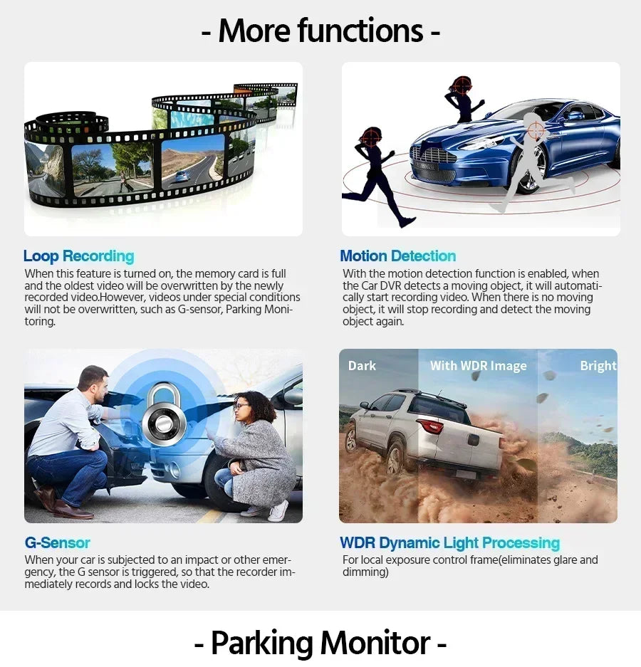 4K WIFI GPS Dash Cam Front And Rear dual Lens Wireless Dash Camera For Cars loop Recording Parking Monitor car accessories